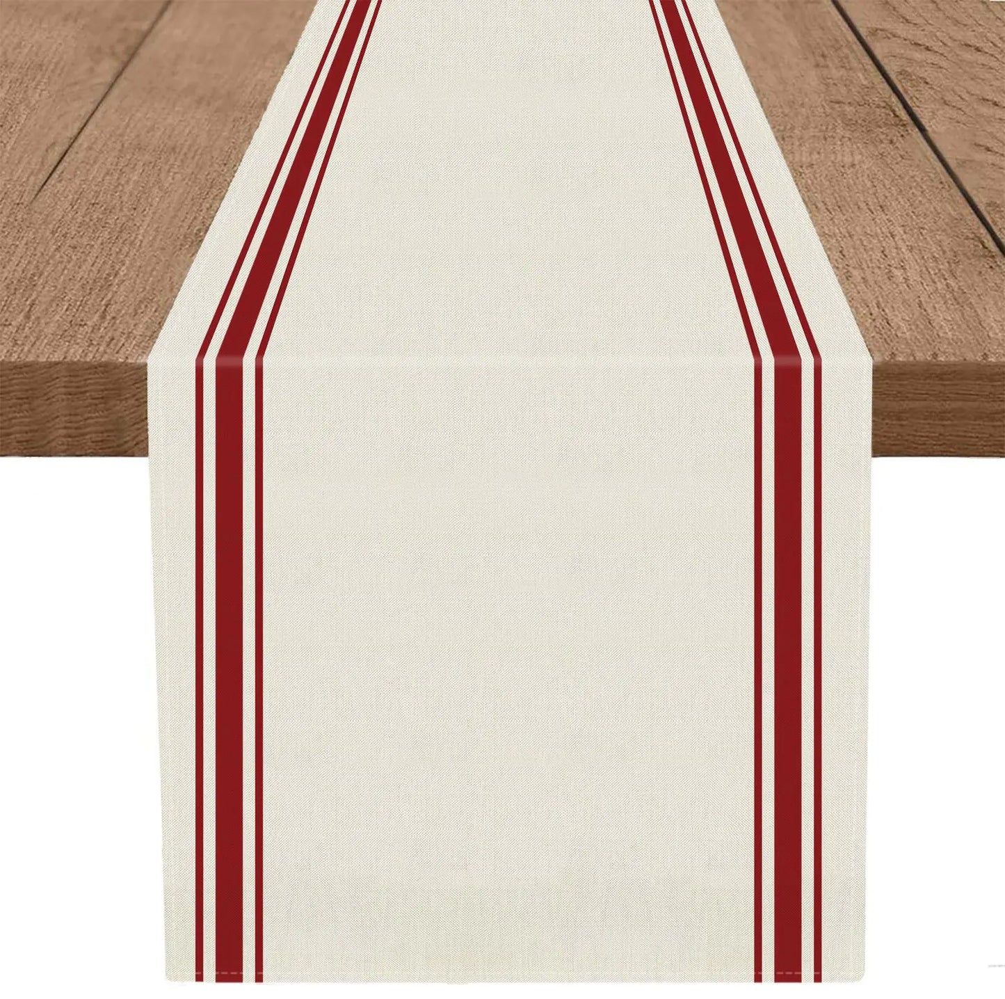 Christmas Table Runner Simple Stripe Merry Christmas Long Runners for Winter Xmas Home Kitchen Dining Table Decoration 13 x 48 Inch