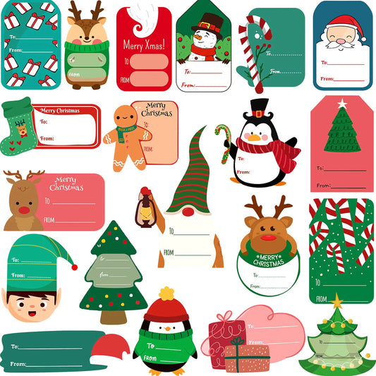 435PCS Christmas Gifts Tags Stickers Christmas Tags Stickers Christmas Labels Stickers Self-Adhesive for Christmas Holiday Gifts Presents Decorative Wrapping Paper Name Labels