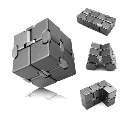 DOLASEV Metal Infinity Cube Fidget Toys for Teens Kids Fidget Toy ADHD Fidget Toys for Adults with Anxiety Desk Fidgets for Office for Adults (Grey)