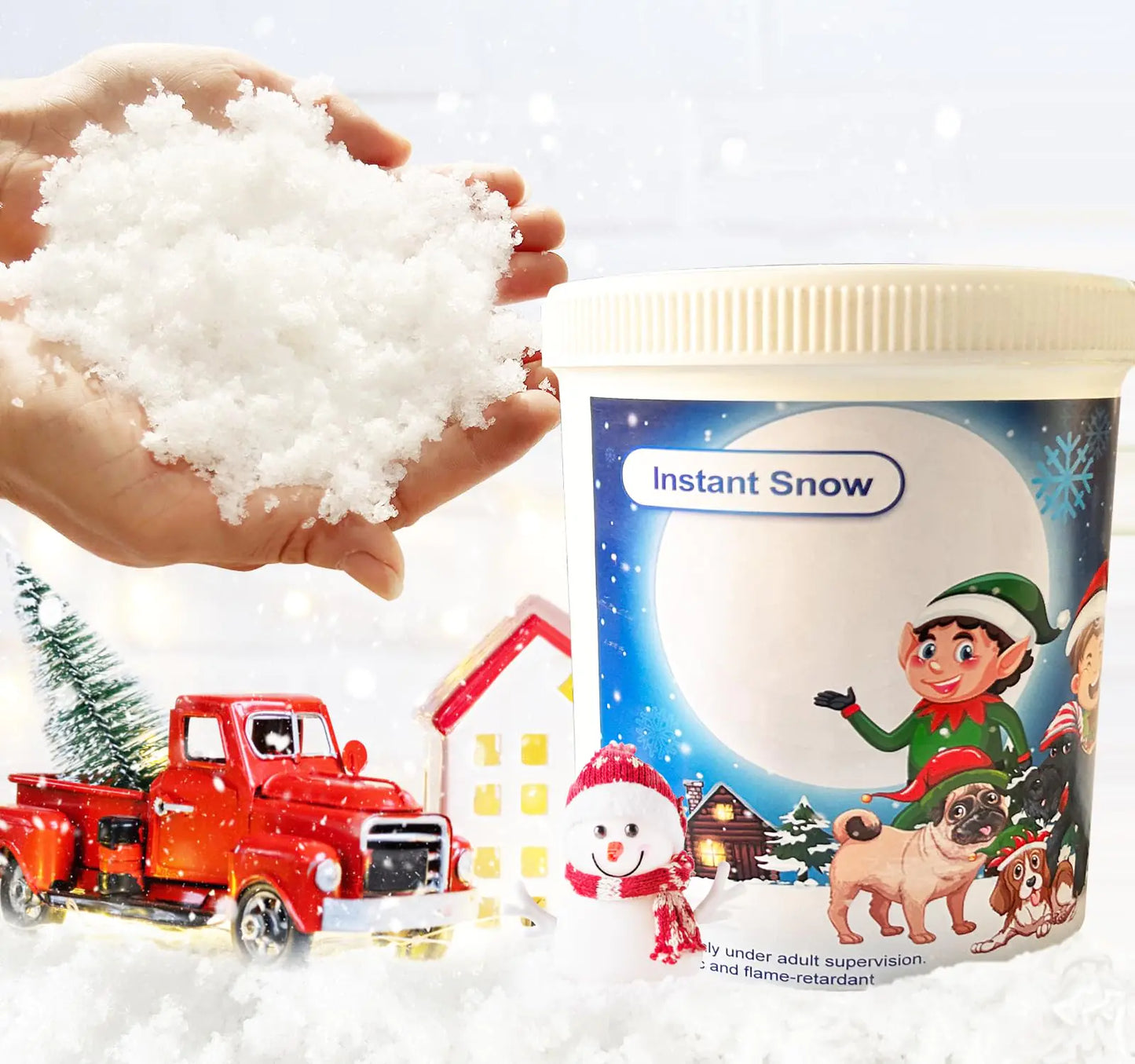 IELEK Instant Snow for Slime Fake Snow Powder for Christmas Decor Makes 8 Gallons Artificial Snow for Holiday Winter Snow Decorations Village Displays