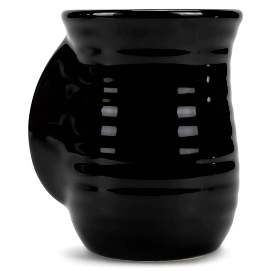 Elanze Designs Ribbed 14 ounce Ceramic Stoneware Handwarmer Mug Black