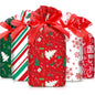 Containlol 50 Pcs Christmas Drawstring Gift Bags Christmas Goodie Bags Christmas Treat Bags Xmas Gift Bags Christmas Snack Bags Drawstring Goodie Bags for Christmas Party Gifts Wrapping Supplies