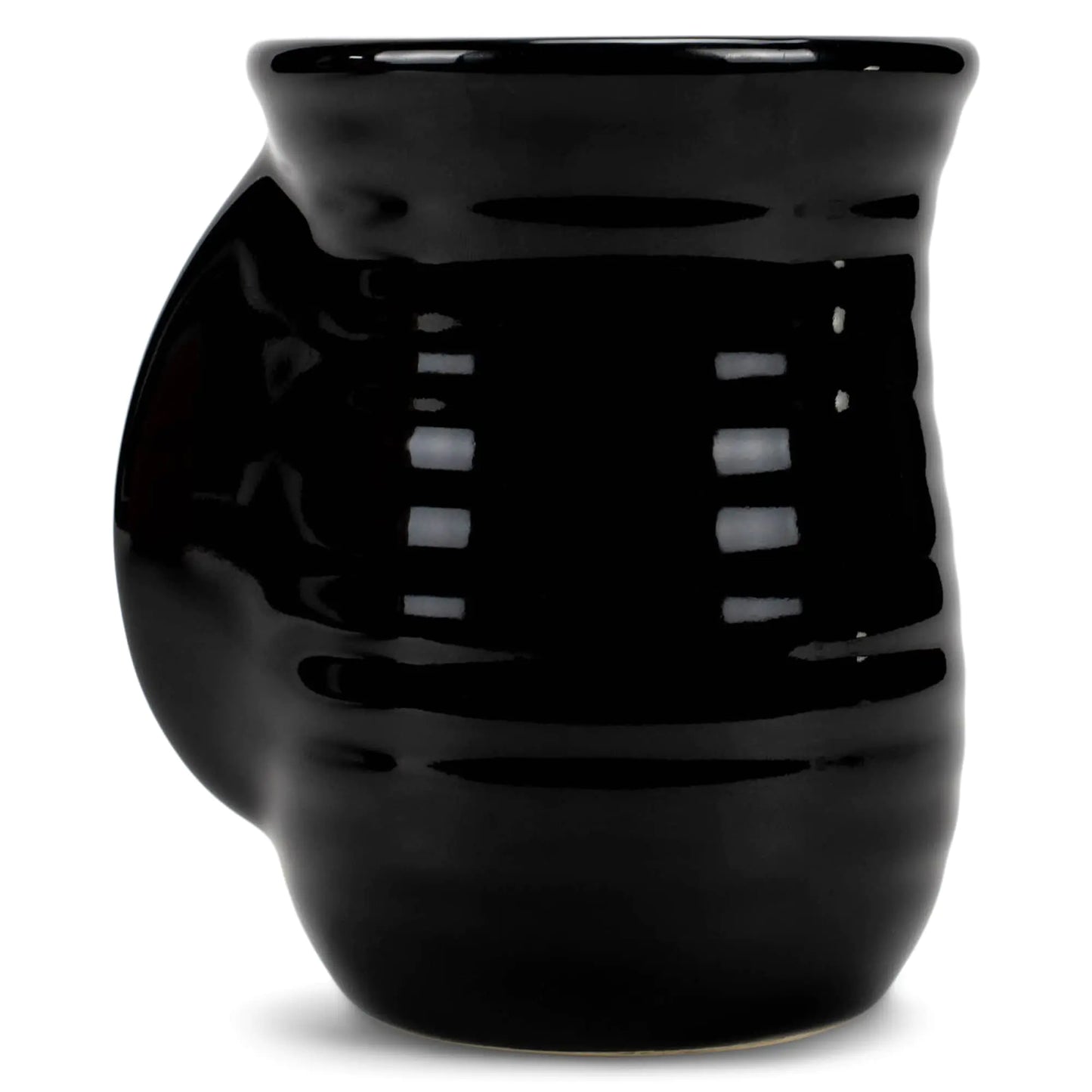 Elanze Designs Ribbed 14 ounce Ceramic Stoneware Handwarmer Mug Black
